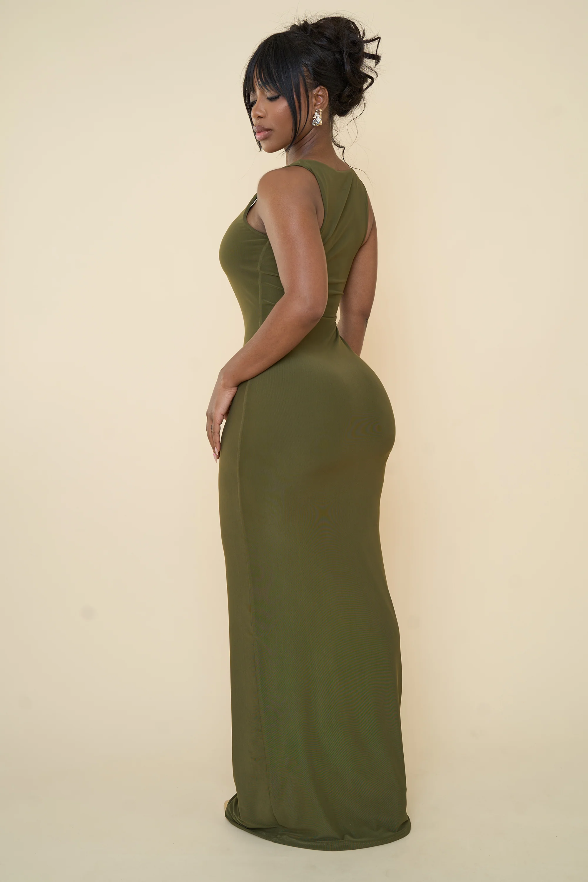 FELICIA DRESS-OLIVE - Image 2