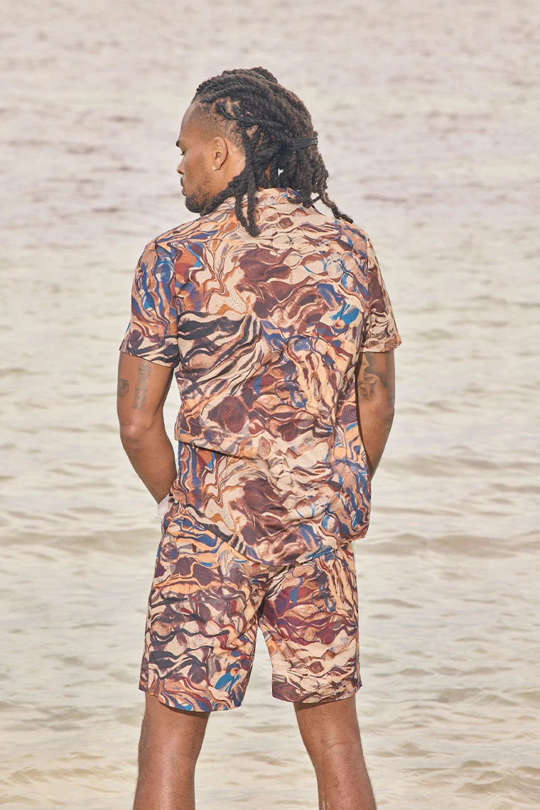 LAGUNA NIGHTS SHIRT - BROWN ABSTRACT - Image 2