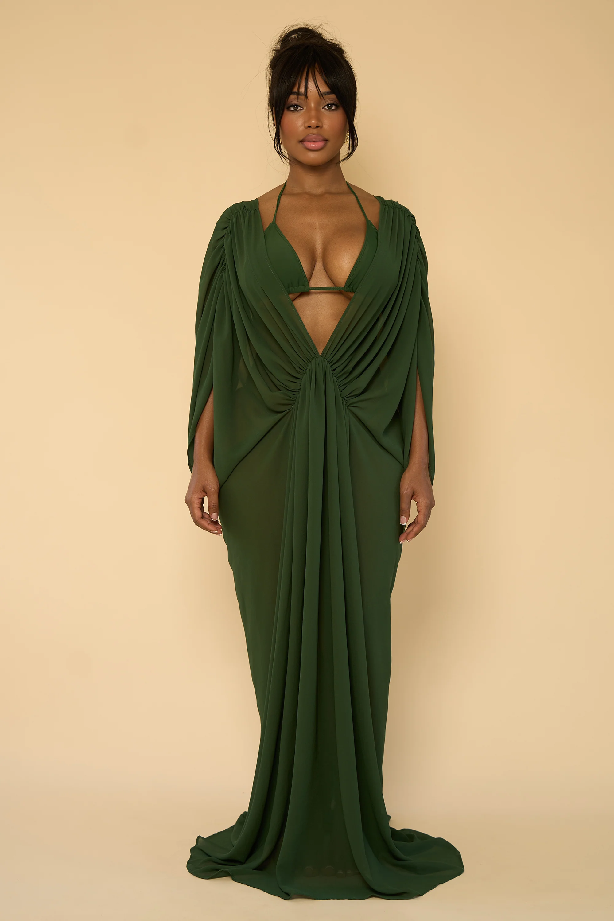 LUCY COVER UP DRESS-IVY GREEN