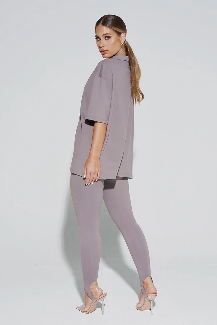 OVERSIZED OB SIGNATURE SHIRT-MOCHA - Image 3
